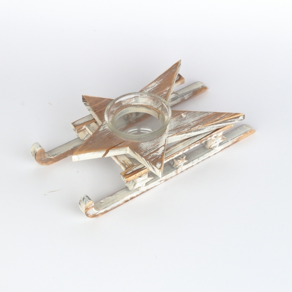 Vianočný svietnik na čajovú sviečku hviezda 22cm