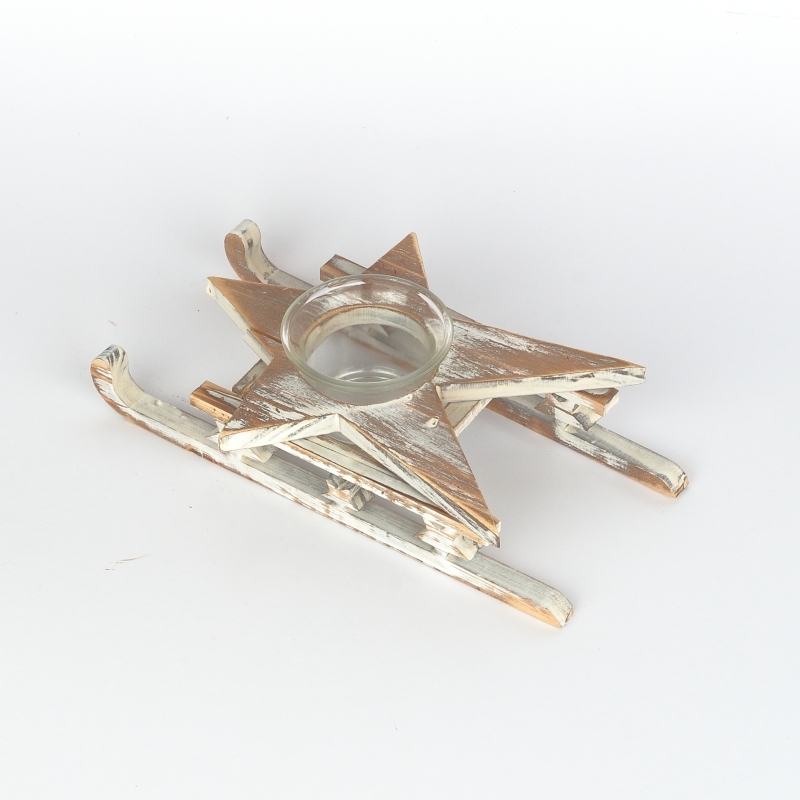 Vianočný svietnik na čajovú sviečku hviezda 22cm