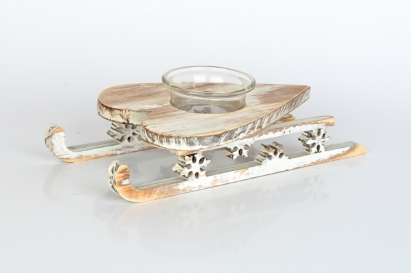 Vianočný svietnik na čajovú sviečku srdce 22cm