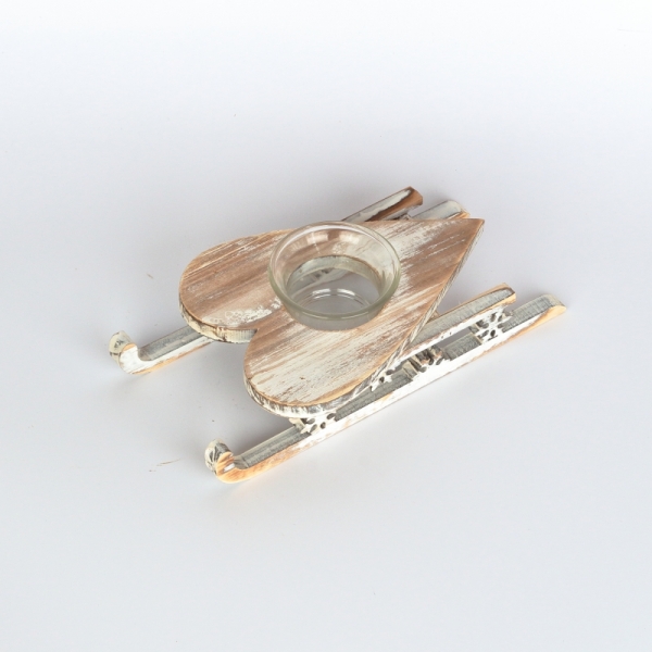 Vianočný svietnik na čajovú sviečku srdce 22cm