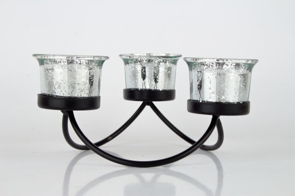 Vianočný svietnik na stôl čierny