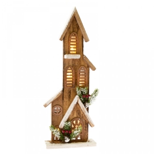 Vianočná svietiace dekorácie domček - natur