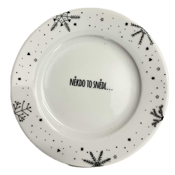 Vianočná tácka na pečivo - Niekto to zjedol 20 cm