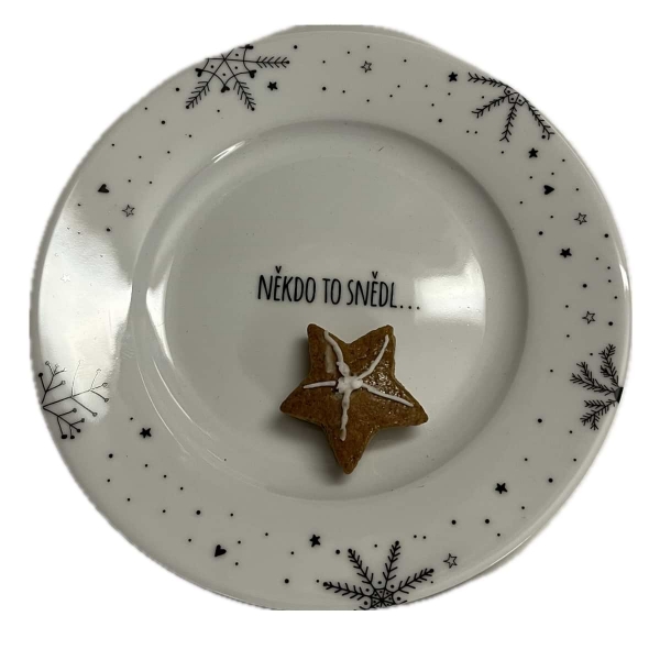 Vianočná tácka na pečivo - Niekto to zjedol 20 cm
