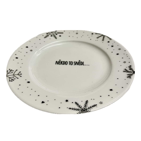 Vianočná tácka na pečivo - Niekto to zjedol 20 cm