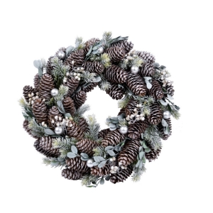 Vianočný veniec na dvere prírodné 35x35x8cm