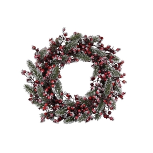 Vianočný veniec na dvere so zmrznutými plodmi 50cm