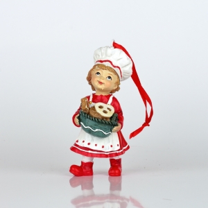 Vianočná výzdoba kuchárka s perníčkami 4,5x10x4,5cm