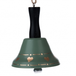 Vianočný zvonček zelený 6,5x8cm