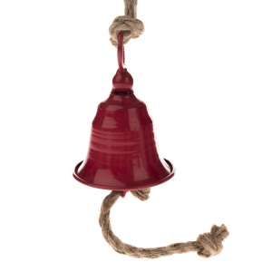 Vianočný zvonček závesný červený 18x28cm