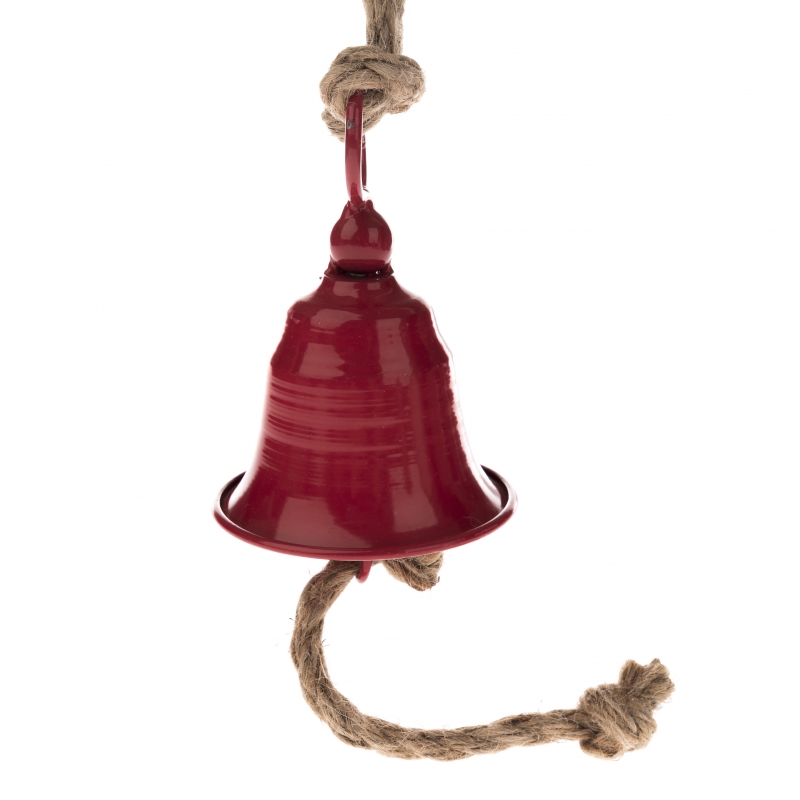 Vianočný zvonček závesný červený 18x28cm