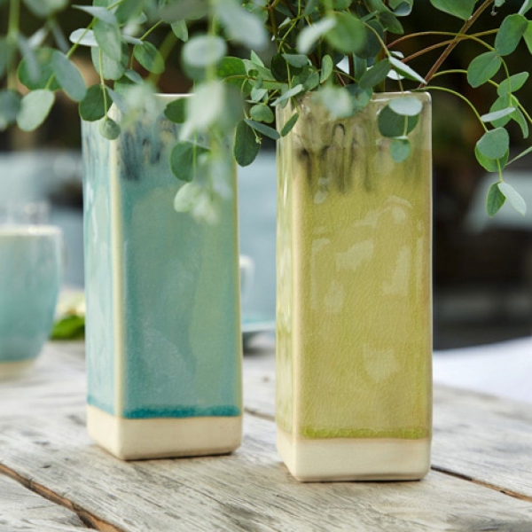 Váza hranatá 20cm MADEIRA zelená