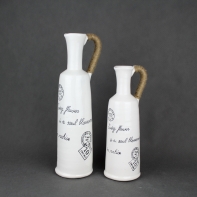 Váza keramická biela 44cm