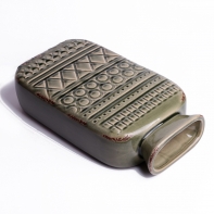 Váza keramika aztéckej vzory zelená 34x18cm