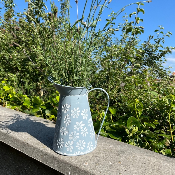 Váza kovová kanvička 19x22x14cm