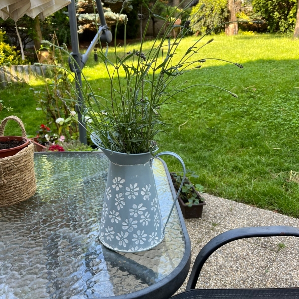 Váza kovová kanvička 19x22x14cm