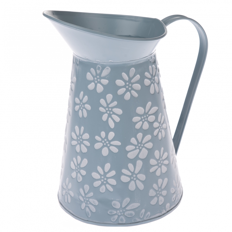 Váza kovová kanvička 19x22x14cm