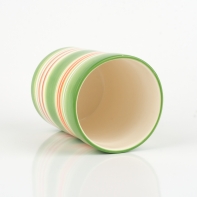 Pruhovaná váza zelená 10x13,5cm