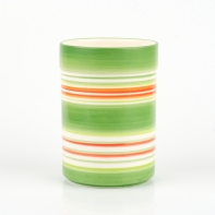 Pruhovaná váza zelená 10x13,5cm