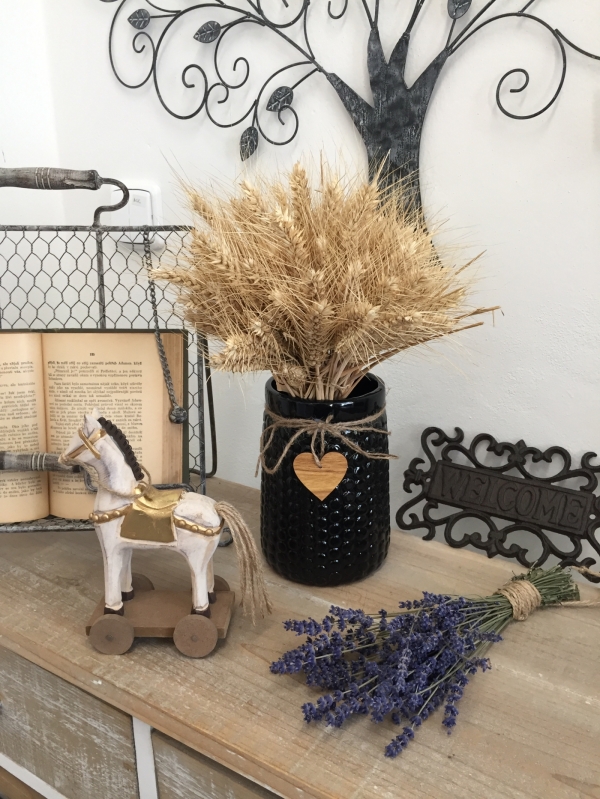 Váza so srdcom keramická tmavá 12×17,5×12cm