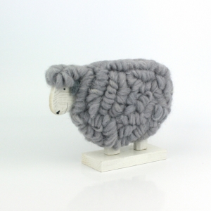Veľkonočné dekorácie ovce z vlny sivá 25 cm