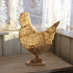 Veľkonočné dekorácie drevená sliepky 26,5x25cm