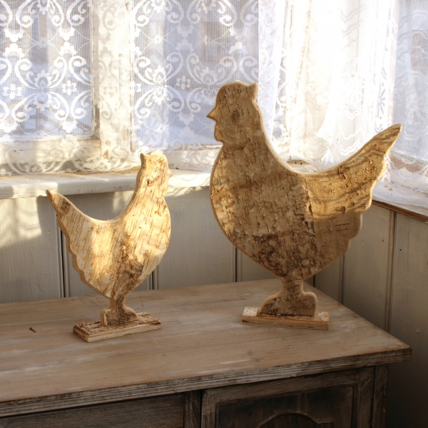 Veľkonočné dekorácie drevená sliepky 26,5x25cm