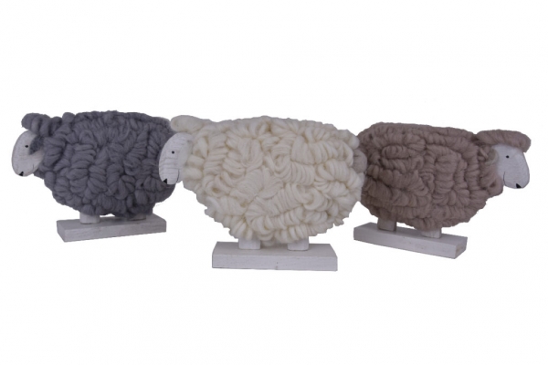 Veľkonočné dekorácie ovce z vlny biela 25 cm