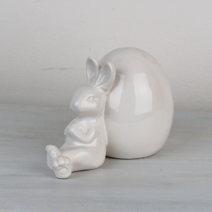 Veľkonočná dekorácie sediaci zajac 13x18cm