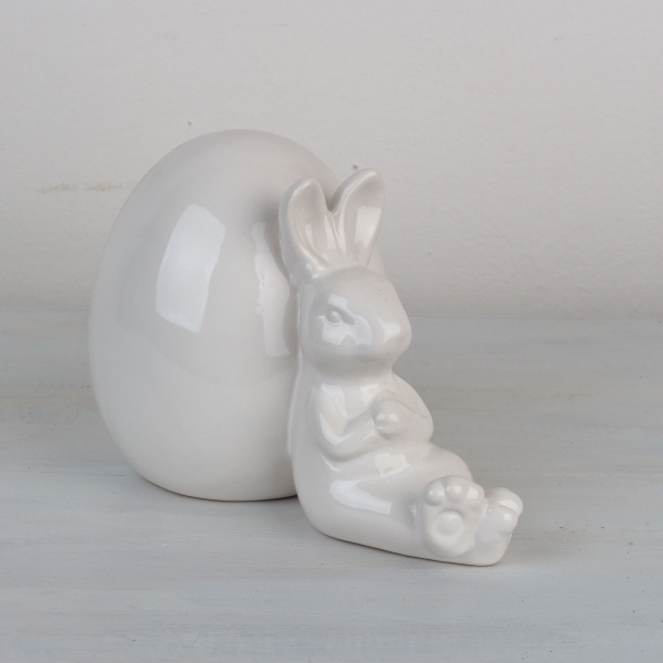 Veľkonočná dekorácie sediaci zajac 13x18cm