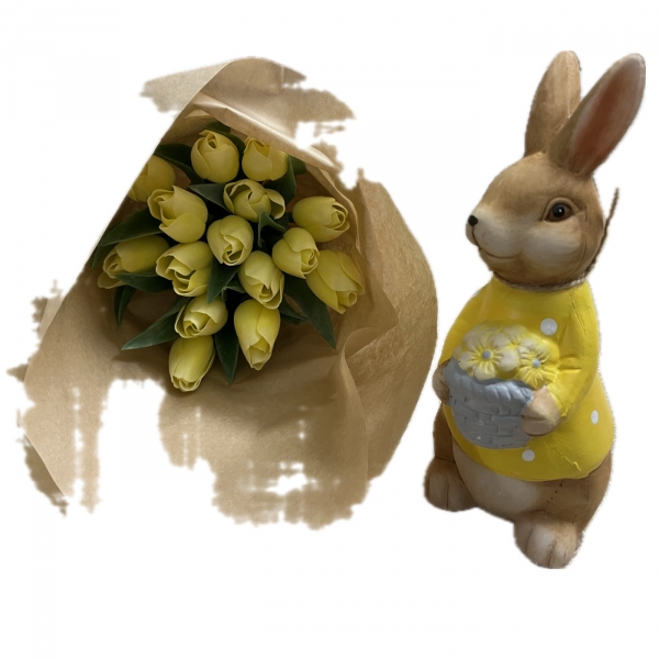 Veľkonočné dekorácie zajačik s vajíčkami