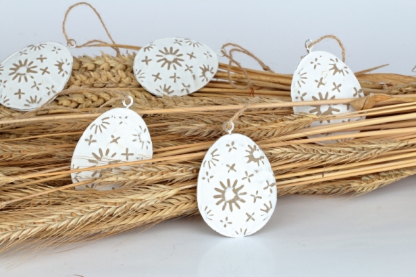 Veľkonočné vajíčka kovová 6ks 7x5cm