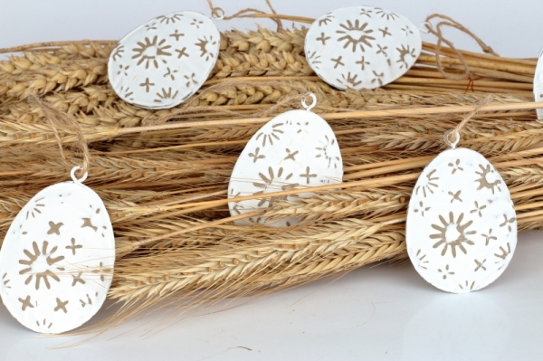 Veľkonočné vajíčka kovová 6ks 7x5cm