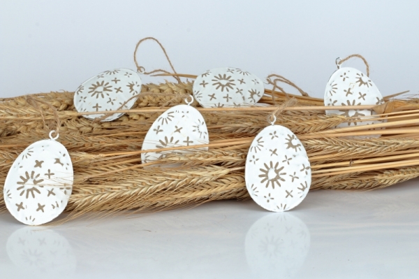 Veľkonočné vajíčka kovová 6ks 7x5cm