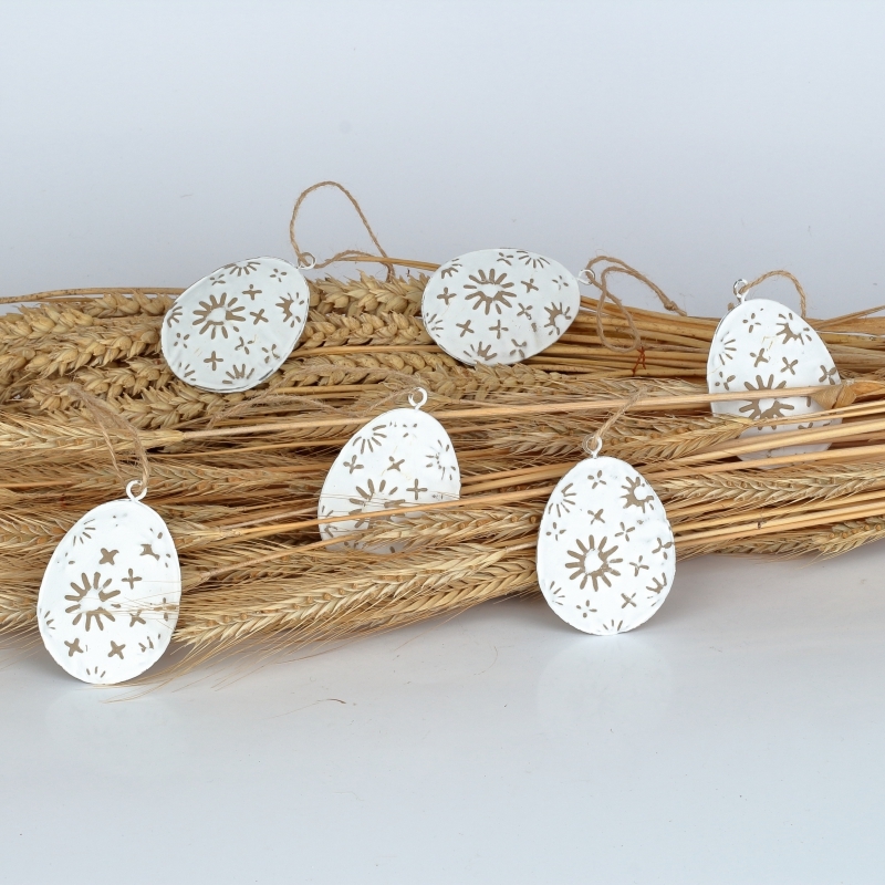 Veľkonočné vajíčka kovová 6ks 7x5cm