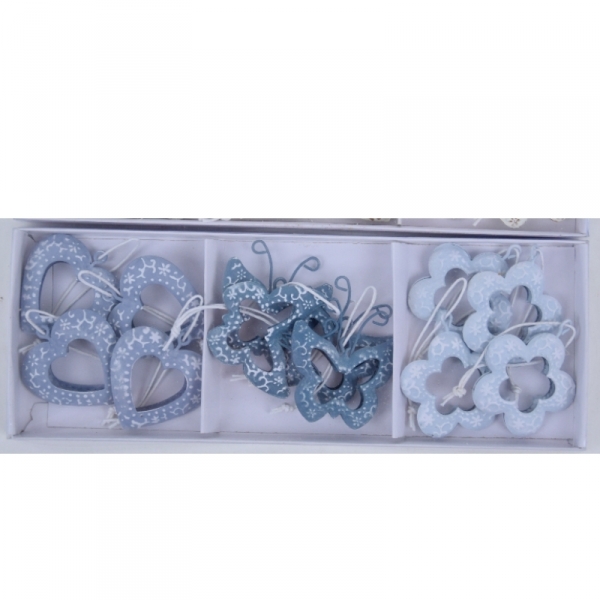 Veľkonočné závesné dekorácie kovové sivé 12ks