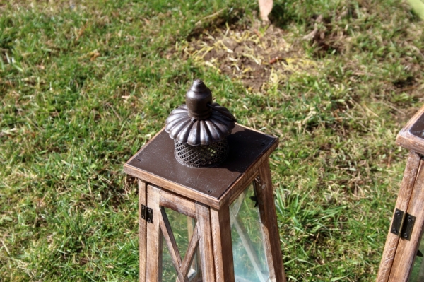 Veľká drevená lucerna L 46cm