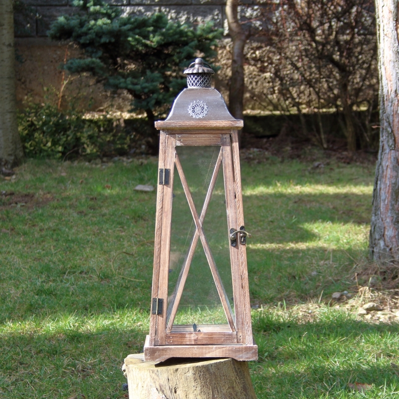 Veľká drevená lucerna XL 63cm