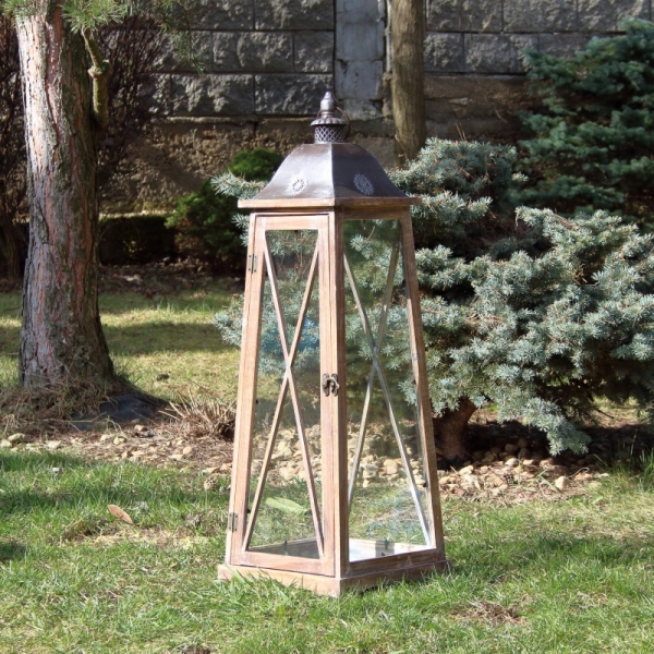Veľká drevená lucerna XXL 89cm