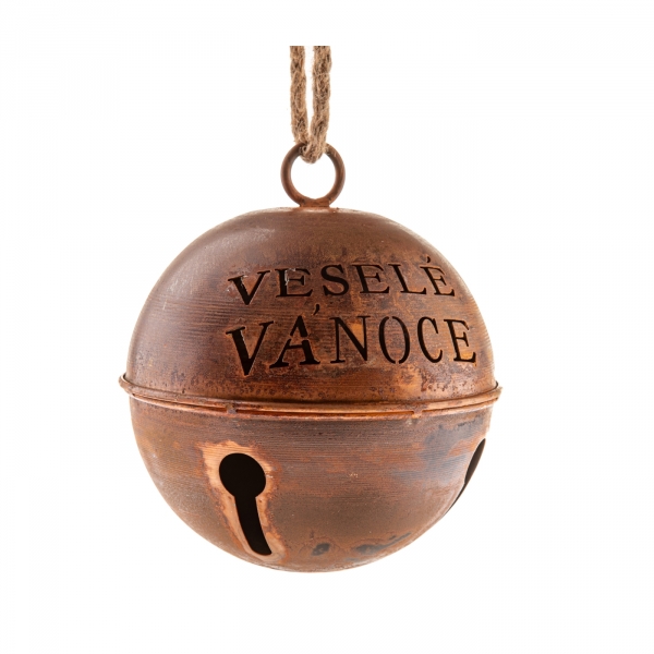 Veľká vianočná rolnička Bellwyn - rustikálna 15,5 x 15,5 x 15,5 cm