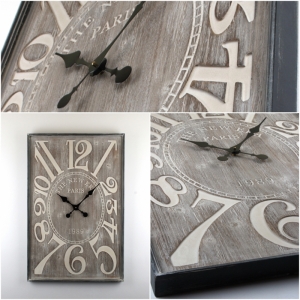 Veľké drevené nástenné hodiny Paris 90x60cm