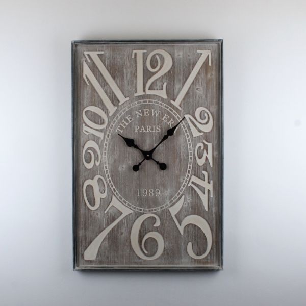 Veľké drevené nástenné hodiny Paris 90x60cm