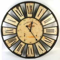 Veľké nástenné hodiny kovové 60cm Kensington station
