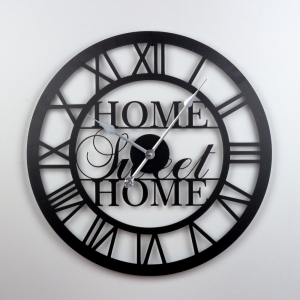Veľké nástenné hodiny kovové Home sweet home 60cm