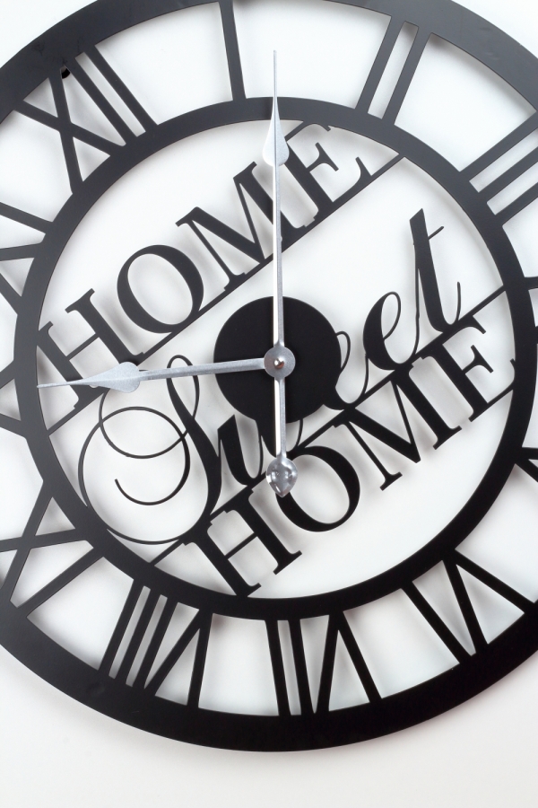 Veľké nástenné hodiny kovové Home sweet home 60cm