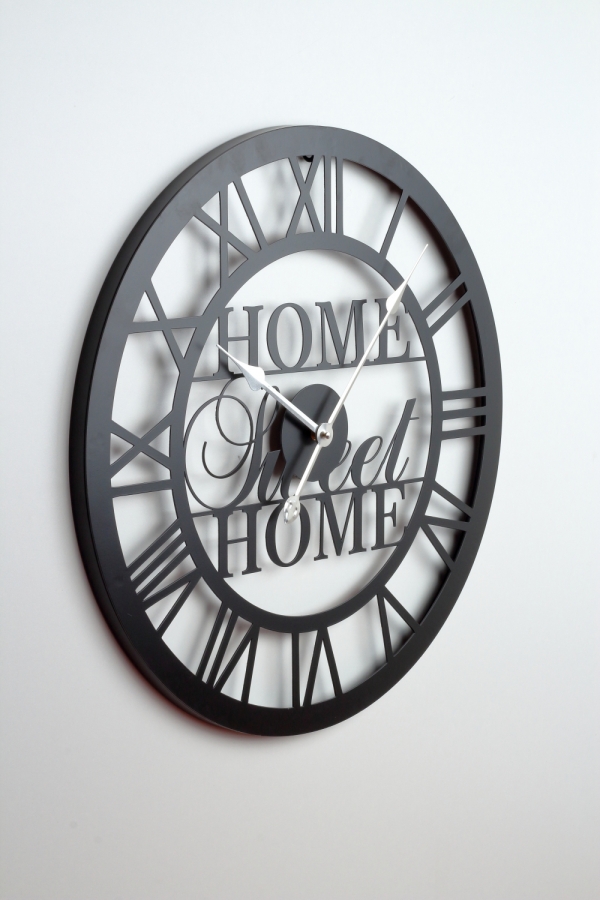 Veľké nástenné hodiny kovové Home sweet home 60cm