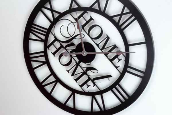 Veľké nástenné hodiny kovové Home sweet home 60cm
