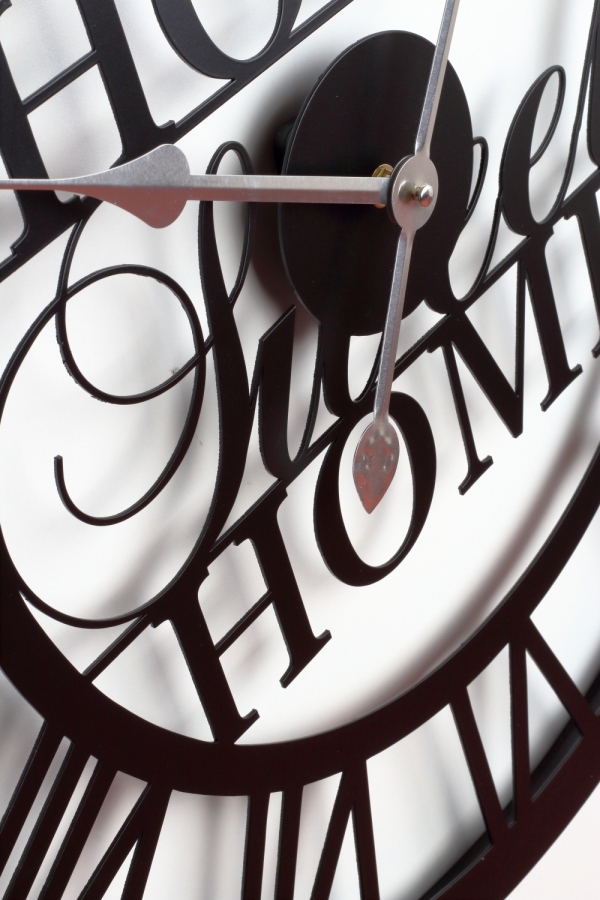 Veľké nástenné hodiny kovové Home sweet home 60cm