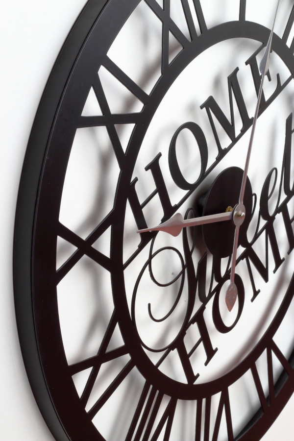 Veľké nástenné hodiny kovové Home sweet home 60cm