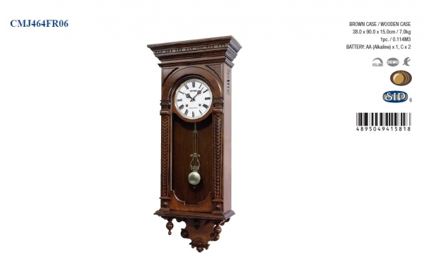 Veľké nástenné hodiny kyvadlové 38x15x90cm